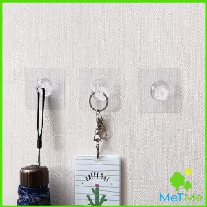 MetMe ตะขอติดผนัง แบบไม่เจาะรู   ตะขอครัว ตะของวงช้าง  sticky hook