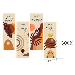 SH 4pcs combination Stay Positive Word Hard Make it Happen Wooden Wall Hanging Decor