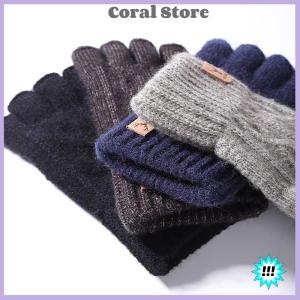 【Coral】💖【HOT SALE】🎈🎈 Knitted Thick Thermal Half Finger Gloves Women Men Winter Outdoor Driving Fingerless Glove Touchscreen Mittens