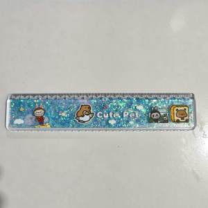 Quicksand Ruler Penggaris Air Glitter Lucu Capybara Labubu / Penggaris Ruler Sekolah Anak Kantor Cute