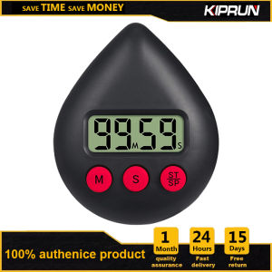 KIPRUN Digital Kitchen Timer Water Drop Shaped Bathroom Timer Portable Digital Shower Timer with Hanging Holes for Baking Office Sports GamesTeaching 99 Minutes 59 Seconds