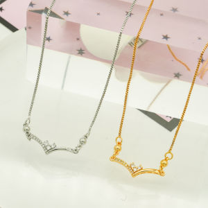 Hyl Jewelry 303N Kalung Titanium Wanita Karat Emas Silver Asli Panjang Muda Dan Anti Luntur