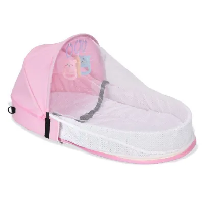 Hntob Foldable Crib Baby Bed Infant Portable Anti-Mosquito NewbornTravel Sleeping Basket 0-10M