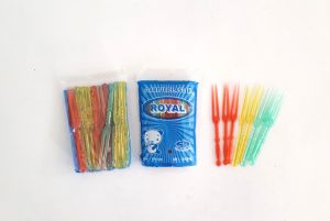 Garpu Plastik Kecil 9cm Untuk Kue Buah dll isi 24 Royal