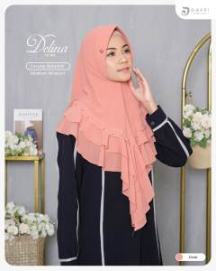 DELINA kerudung daffi ceruty baby doll 2 layer pet antem khas daffi
