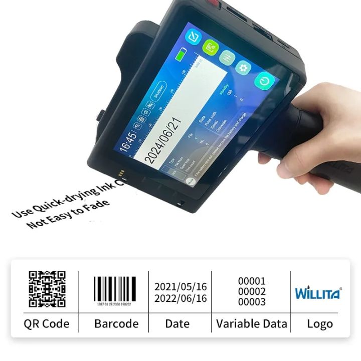 Willita One Inch Handheld Inkjet Printer Production Expire Date Batch