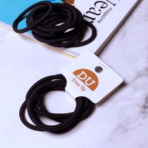 SG] 10-20pc Set 4mm Simple Black Hair Tie Hair Rope Hair Band for School Student and Office Outfit Dress Up [Thick & Sturdy]