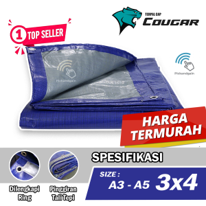 Terpal Plastik Cap Cougar Ukuran 3x4