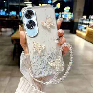 Phone Case For OPPO A60 A38 A18 A17K A58 A78 A98 Reno 8T 5G  With Strap For Girls
