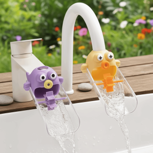 SIDSI 2PCS/4PCS Splash-Proof Faucet Extender Cartoon Silicone Hand Washing Extension Easy Installation Detachable Faucet Extension Baby Hand Washing