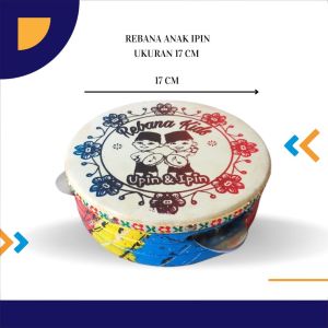 Rebana upin ipin  ukuran 17 cm rebana hadroh anak mainan anak tradisonal rebana anak banjari terbangan anak