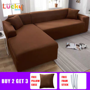 LuckyZone Sofa Cover 1 2 3 4 Seater L Shape Slipcover Sofa Anti-Skid Stretch Protector Couch Slip Cushion One Sofa Cover with Foam Stick and Free Pillow Case