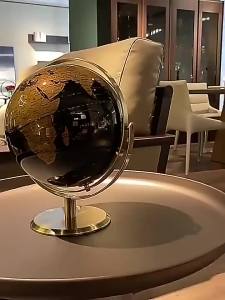 [Qiafa]20/23cm Black Gold Rotating Globe English Home Office Decoration European Style Light Luxury Creative Crafts Ornament Globe