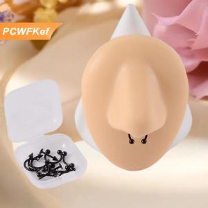 【PCWFKef】 12 Cái Bộ phẫu thuật thép bạc màu vàng mạ đen cầu vồng Tai Mũi lông mày labret cơ bản đồ trang sức thiết lập 8 mét