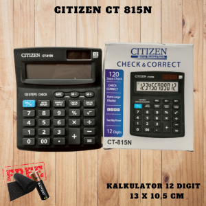 Kalkulator Sedang Murah Best Seller Dagang Kantor Sekolah Display 12 Digit Ukuran 13 x 105cm CT 815N