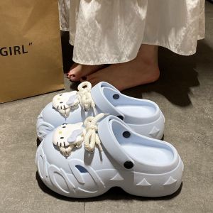 [Free Shipping] Height-Increasing Slimming And Photogenic – The 2026 Summer Collection Of New Cartoon Bow-Knot Cat-Themed EVA Clogs For Women Perfect For Outdoor Wear