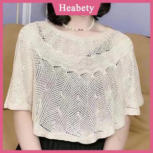 Heabety Của Phụ Nữ Dệt Kim Rỗng bông khăn choàng khăn áo mùa hè mùa thu thanh lịch phụ nữ mặt trời bảo vệ áo khoác smock