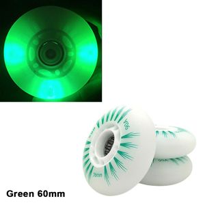 NOWNICE 4pcs 60mm 62mm Childrens Skating Shoes Flash Wheels LED Multicolors Flash Wheel PU Speed Pulley for Outdoor Inline Skates Roller Skates
