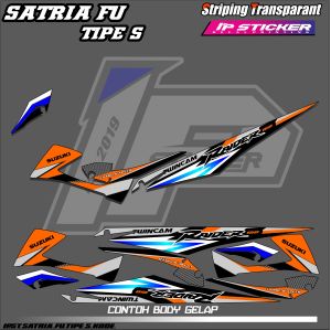 SATRIA FU TYPE S (COD) STIKER STRIPING MOTOR SUZUKI SATRIA FU TYPE S - STIKER LIST GRAFIK SIMPLE WARNA VARIASI DESAIN RACING HOLOGRAM DAN TRANSPARAN BISA COD IP.KODE-392