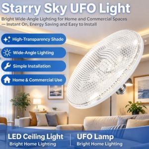Starry Sky UFO Ceiling Light LED Ceiling Lamp Galaxy Light Saving Eye Protection Modern Round Bedroom Living Room Home Decor