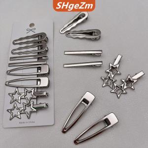 [COD] SHgeZm 8pcs Cô Gái Tóc pins bạc kim loại Duckbill Clip phụ nữ tóc Clips Side bangs phụ nữ phụ nữ barrettes tóc phụ kiện