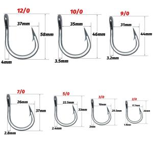 ZEEMIN 20PCS Giant Fish Hooks 1/0-12/0 Super Fishhook Stainless Steel Gaff Barbed Antirust Sharp Angle Tackle Pesca Fishing Circle Hook
