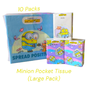 Minion Pocket Tissue 4-Ply 10 Packs 200s (Big Pack) | DespicableME x SoftGreen Facial Towel