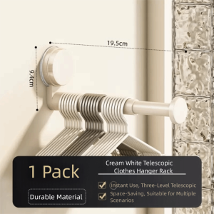 DIVATEN Suction Cup Installation Hanger Storage Rack No-Drill Retractable Folding Rack Quality Adjustable Length Hanger Container Home