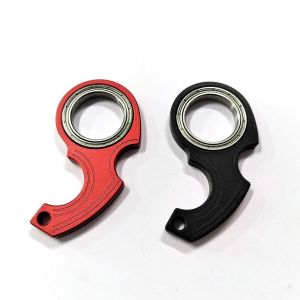 LALEUCA Aluminium Alloy Revolve Fingertip Keyring Anti-Anxiety Relieve Boredom Fidget Spinner Keychain Finger Fidget Ring Key Ring Creative Fingertip Spinning Keyring Party Gift