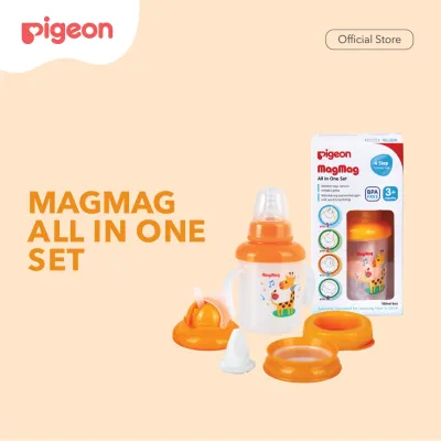 PIGEON MagMag All In One Set - Local | Gelas Minum Bayi Anti Tumpah | BPA Free | Cangkir Minum Bayi | Botol Minum Bayi | Training Cup