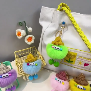 Búp bê nhồi bông hoạt hình móc khóa có hạt trang trí cuốn sách Túi xách nữ trang trí mặt dây chuyền DIY Dây Móc Khóa Keyring Phụ kiện cho cô gái