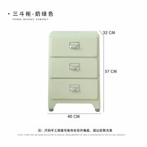 Drawer Bedroom Side Cabinet Triple Bucket Cabinet Storage Cabinet Bedside Cabinet Solid Wood Drawer Bucket Cabinet R Style