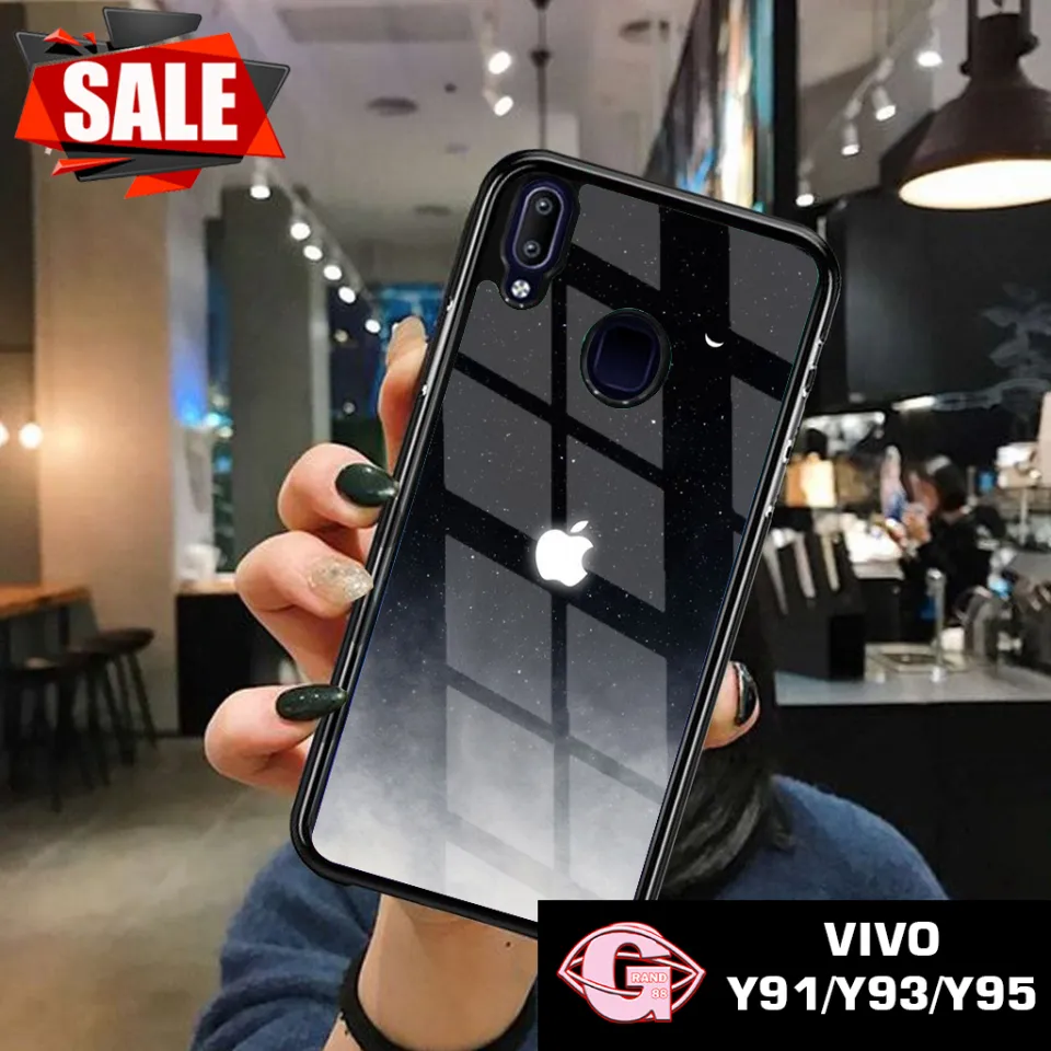 Case Vivo Y91 Casing Vivo Y91 Terbaru GRAND88 Logo Iphone Silikon  Vivo Y91 Case Hp Glosy Cassing Hp Softcase Glass Kaca Softcase Vivo 