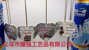 [COD]  variety of popular ceramic Christmas ornaments are available with options single or double-sided designs UV Printed Christmas ceramic tags