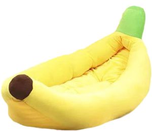 Corduroy Calming Banana Shape Pet Bed Warm & Breathable Soft Cat Bed Cat Dog Tilam Kennel Keep Warm Universal For All Seasons Cat Dog Nest Mats Dogs Sofa Soft Punny Creative Round Removable And Washable Style Banana Beds