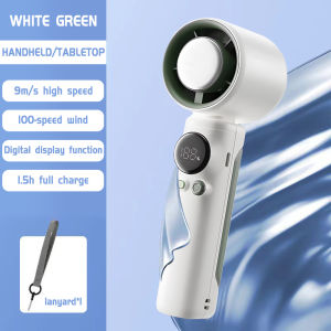 ⚡PH deliveryIn stock⚡F85 folding portable fan turbine shape USB charging digital display strong wind【Mini fan】