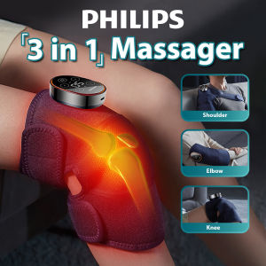 Philips Knee Massager Joint Heating Vibration NTC Temperature Control Massage 3-In-1 Knee Elbow Shoulder Massager for Joint Pain Relief Arthritis Pain Knee Support with 60cm Extension Strap