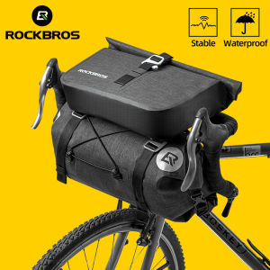 ROCKBROS Bicycle Bag 2 in 1 Roll Bag&Handlebar Bag Waterproof Front Tube Cycling Bag MTB Handlebar Bag Front Frame Trunk Pannier Bike Accessories