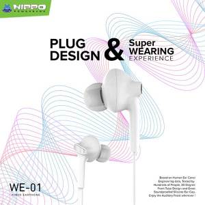 Hippo WE-01 Handsfree Earphone Headset With Physical Noise Reduction