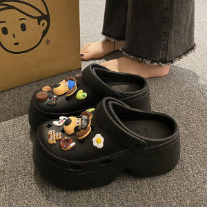 [Free Shipping] WomenS Summer Outdoor Sandals Thick-Soled Closed-Toe Beach-Style Two-Way Wear EVA Slippers