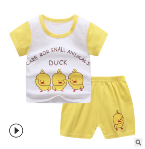 ❤️Baby Thailand ชุดเสื้อผ้าเด็ก ชุดนอนเด็ก ผ้านุ่มใส่สบาย ชุดนอนเด็ก  ชุดนอนเด็ก ชุดนอนเด็กโต [เซ็ต2ชิ้น เสื้อกับกางเกงขาสั้น] ผ้านิ่ม