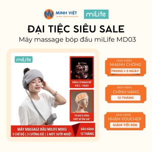 Máy Massage Đầu miLife MD03 - Chườm Sưởi Ấm 3 Cấp Độ Xoa Bóp Đầu- Bảo Hành 12 Tháng - Minh Việt
