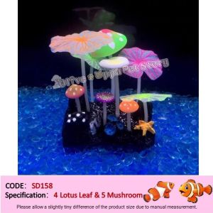 🐠🦐【READY-STOCK】Aquarium Artificial Fluorescent Coral Lotus Plant Decoration Fish Tank Aquarium Decoration 鱼缸造景树脂仿真珊瑚荷叶