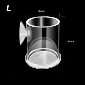 HEALMEYOU Acrylic Aquarium Feeder Tube Transparent Suction Cup Fish Tank Food Dispenser Durable Floating Food Tray Feeder for Baby Fish Shrimp