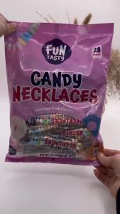 Dây chuyền kẹo Funtasty - Túi 21 ounce (28 cái) - Quà tặng tiệc - Hương trái cây - Kẹo đóng gói riêng lẻ số lượng lớn - Trang sức kẹo cho túi quà