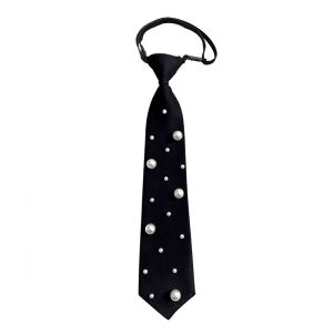 OKKFINE Pre-tied Punk Neck Tie Vintage with Star Chain Streetwear Cravat Japanese Neckwear JK Neck Tie Uniform Shirt