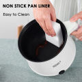 [Malaysia Plug] HODEKT 1.8L Electric Hot Pot Electric Cooker Small soup pot Non Stick Ceramic Frying Pan Rice Portable Mini Rice Cooker Pot Periuk Nasi Stainless Steel Electric Cooking Pot rice cooker pot cooking. 