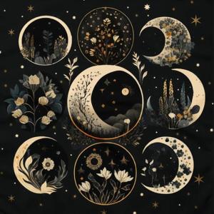 Tarot Tablecloth Altars Cloth Moon Flower Astrology Tablecloth Divinations Cloth Tapestry Wall Decoration