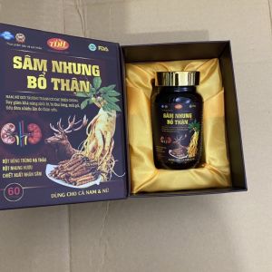 Sâm Nhung Bổ Thận- hết đau lưng mỏi gối giảm tiểu đêm tăng cường sinh lý [dùng cho cả nam và nữ]- lọ 60 viên