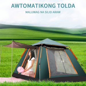 Sleeps 3-4 Persons 4-6 Persons Waterproof Automatic Tent Pop Up Double Layer Camping Tent With Yard Wear Resistant Non-slip Tent Outdoor Waterproof Camping